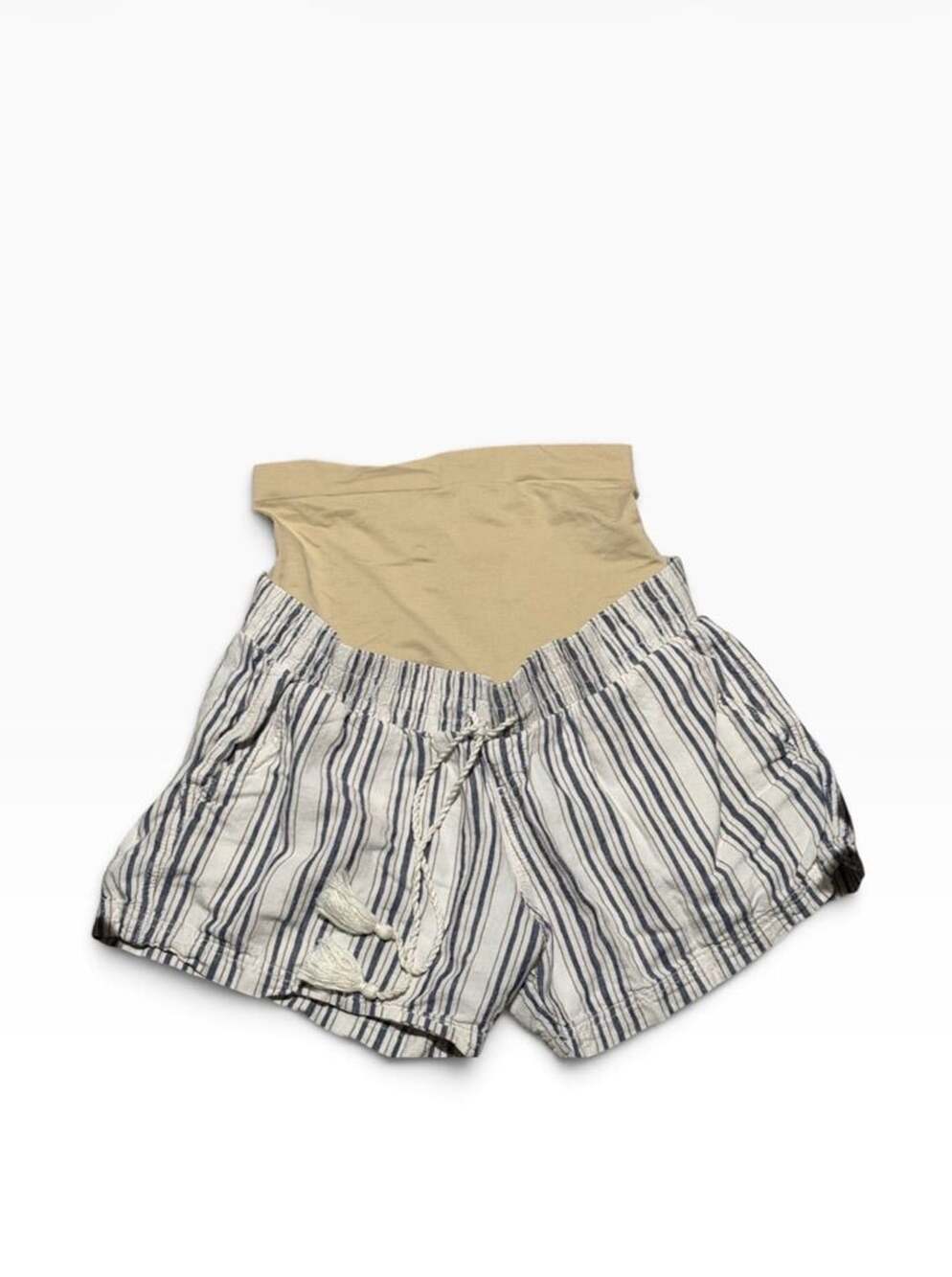 Old Navy Blue and White Striped Maternity Shorts